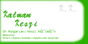 kalman keszi business card